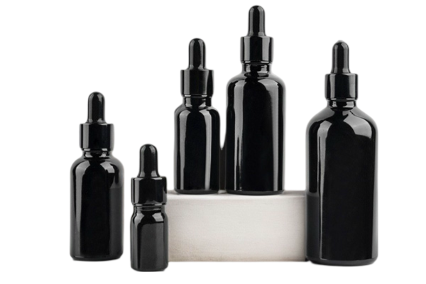 Custom 5-100ml Black Matte Essential Oil Bottle Frosted Glass Cosmetic Bottle Essence Dropper Bottle