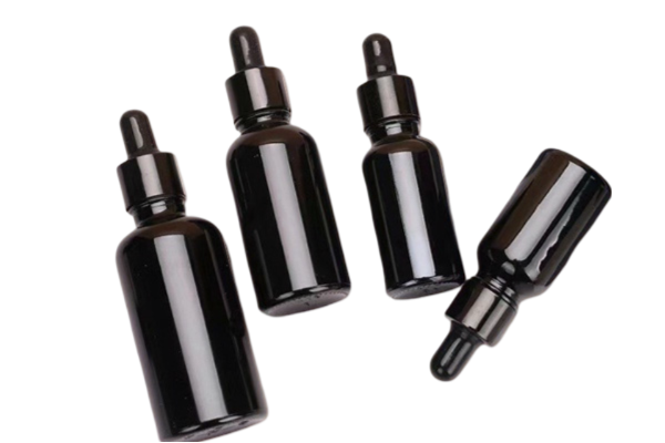 Custom 5-100ml Black Matte Essential Oil Bottle Frosted Glass Cosmetic Bottle Essence Dropper Bottle