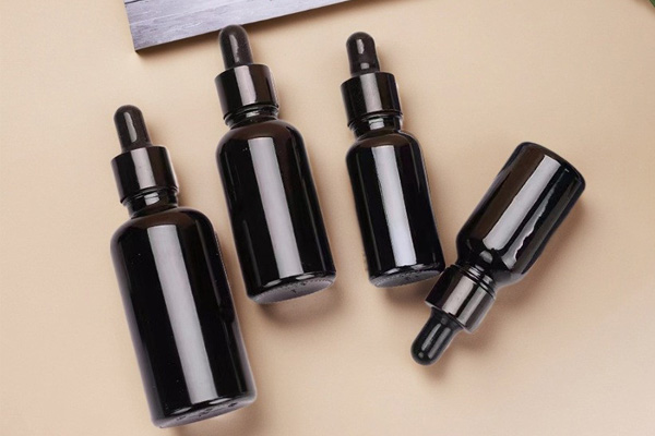 Custom 5-100ml Bright Black Essential Oil Bottle High-End 50ml Dropper Bottle Thickened Glass Cosmetics Sub-Bottle