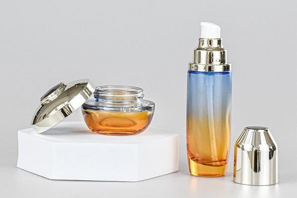 Yuzhuang High-End Customized 100ml Water Lotion Glass Bottle 20g Electroplating Cover Face Cream Empty Bottle Cosmetics Set Packaging Material