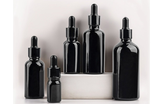 Custom 5-100ml Bright Black Essential Oil Bottle High-End 50ml Dropper Bottle Thickened Glass Cosmetics Sub-Bottle