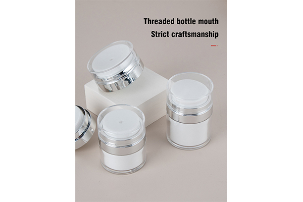 Factory Customized Acrylic Vacuum Cosmetic Empty Bottle 50ml Lotion Bottle Set Cream Bottle Face Cream Bottle Silver Plated