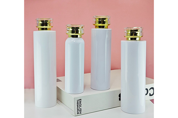 Spot 100ml-500ml Lotion Bottle Pet Flat Shoulder Shampoo Bottle Gold Combination Cover Cosmetics Sub-Bottle