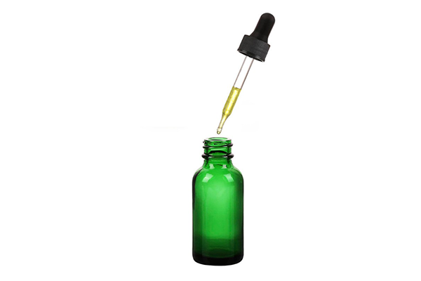 Customized 5-100ml Green Essential Oil Bottle Essence Dropper Bottle Cosmetic Glass Bottle Black Plastic Head Sub-Bottle