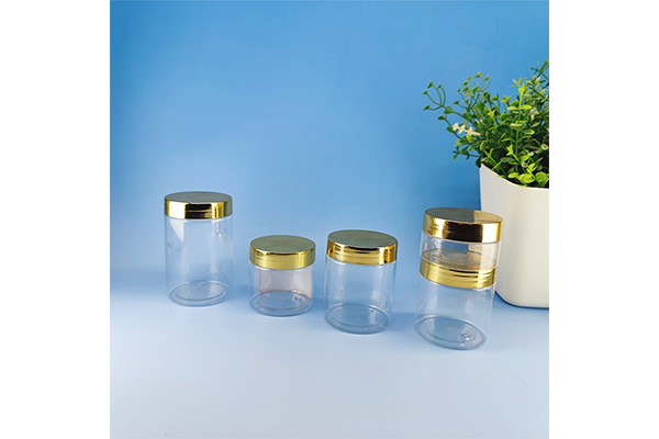 Spot 56-Tooth Wide-Mouth Bottle Pet Transparent Plastic Bottle Electroplating Cover Biscuit Scented Tea Small Capacity Sub-Bottle Wholesale