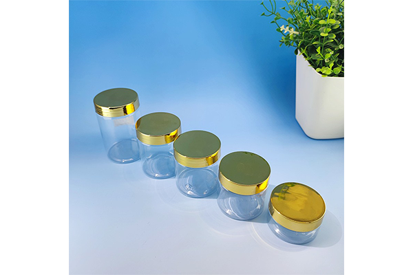Spot 56-Tooth Wide-Mouth Bottle Pet Transparent Plastic Bottle Electroplating Cover Biscuit Scented Tea Small Capacity Sub-Bottle Wholesale
