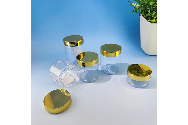 Spot 56-Tooth Wide-Mouth Bottle Pet Transparent Plastic Bottle Electroplating Cover Biscuit Scented Tea Small Capacity Sub-Bottle Wholesale