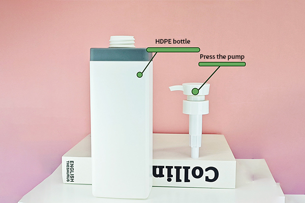 Customized 550ml Shampoo Bottle Hdpe Square Flat Bottle Push-Type Shower Gel Conditioner Bottle