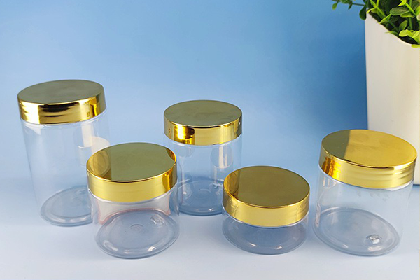Spot 56-Tooth Wide-Mouth Bottle Pet Transparent Plastic Bottle Electroplating Cover Biscuit Scented Tea Small Capacity Sub-Bottle Wholesale