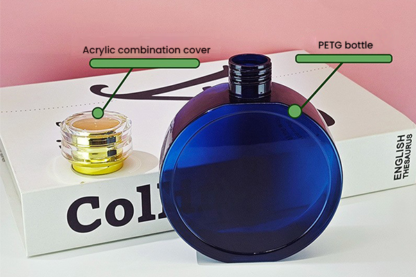 Custom PETG Round Perfume Bottle 300ml Acrylic Combination Cover High-End Cosmetics Empty Bottle Plastic Packaging Bottle